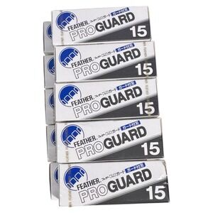 Feather ProGuard Razor Blades 15 Count Pack for Precision Shaving 10 Boxes